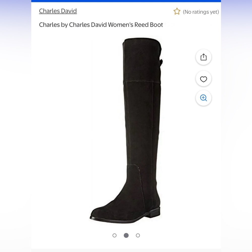 Charles David Black Over the Knee Boots with Textured Fabric
